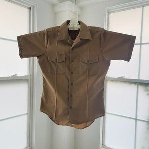 New Vintage Flying Cross U. S,. Navy Khaki Brown Shirt - Men’s Medium - F1 78S81